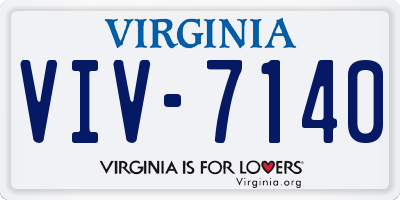 VA license plate VIV7140