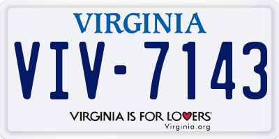VA license plate VIV7143