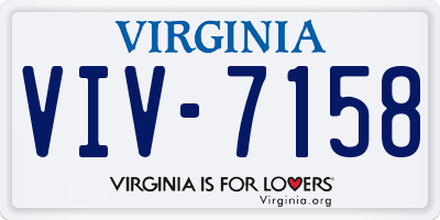VA license plate VIV7158