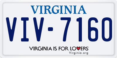 VA license plate VIV7160