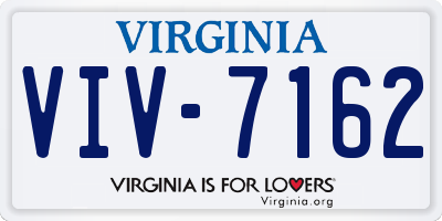 VA license plate VIV7162