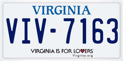 VA license plate VIV7163