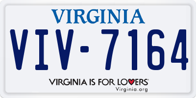 VA license plate VIV7164