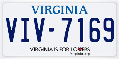 VA license plate VIV7169