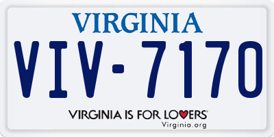 VA license plate VIV7170