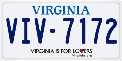 VA license plate VIV7172