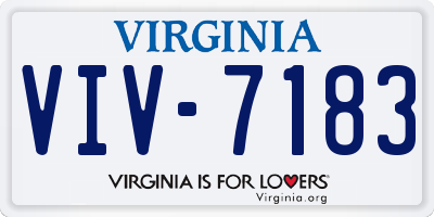VA license plate VIV7183