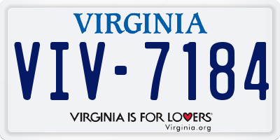 VA license plate VIV7184