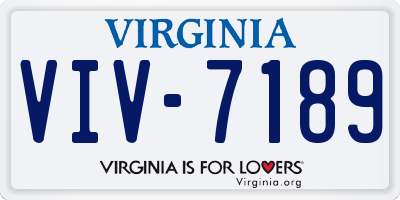 VA license plate VIV7189