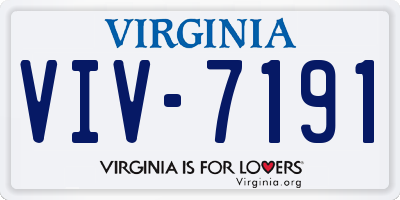 VA license plate VIV7191