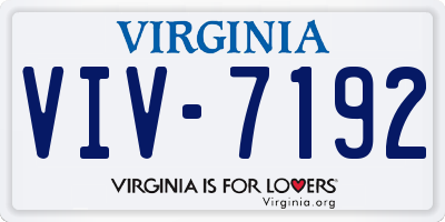 VA license plate VIV7192