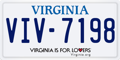 VA license plate VIV7198