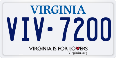 VA license plate VIV7200
