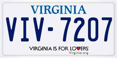 VA license plate VIV7207