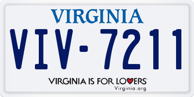 VA license plate VIV7211
