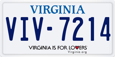 VA license plate VIV7214