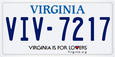 VA license plate VIV7217