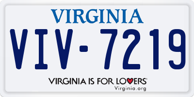 VA license plate VIV7219