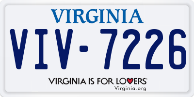 VA license plate VIV7226