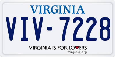 VA license plate VIV7228