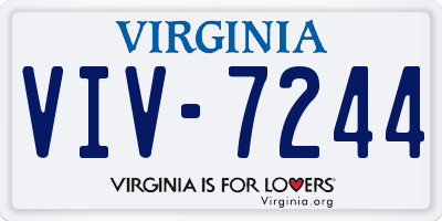 VA license plate VIV7244