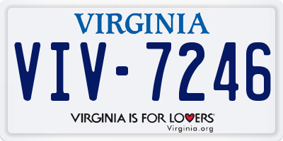 VA license plate VIV7246