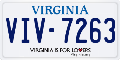 VA license plate VIV7263