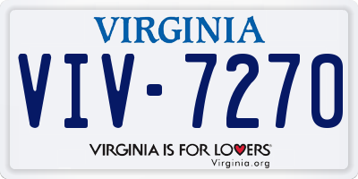 VA license plate VIV7270