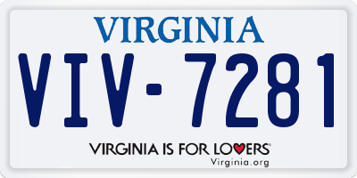 VA license plate VIV7281