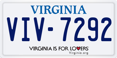VA license plate VIV7292