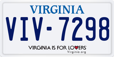 VA license plate VIV7298