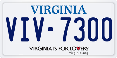 VA license plate VIV7300