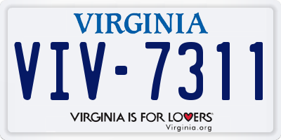 VA license plate VIV7311