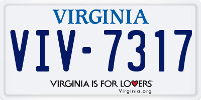 VA license plate VIV7317