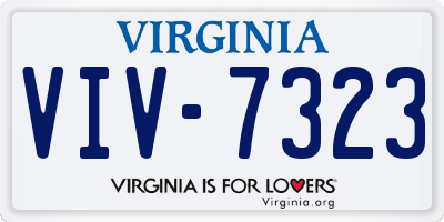 VA license plate VIV7323