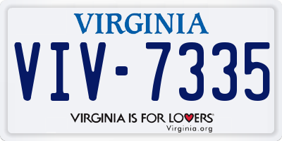 VA license plate VIV7335