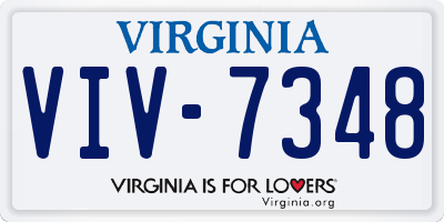 VA license plate VIV7348