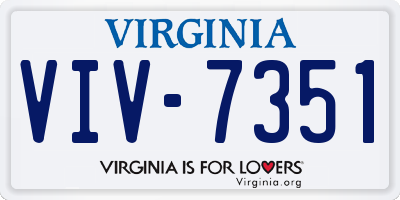 VA license plate VIV7351