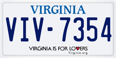 VA license plate VIV7354