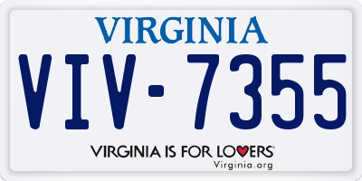 VA license plate VIV7355