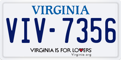 VA license plate VIV7356
