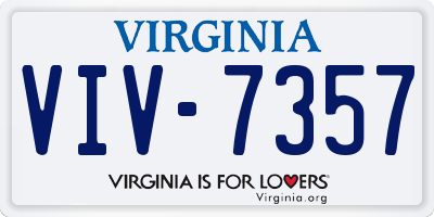 VA license plate VIV7357