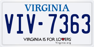 VA license plate VIV7363