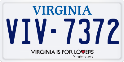 VA license plate VIV7372