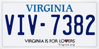 VA license plate VIV7382