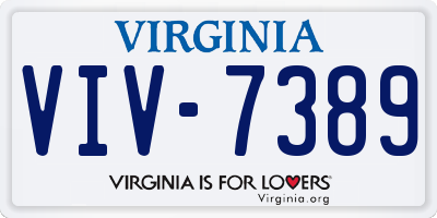 VA license plate VIV7389