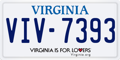 VA license plate VIV7393