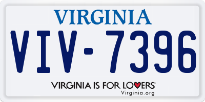 VA license plate VIV7396