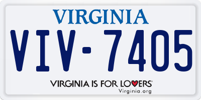 VA license plate VIV7405