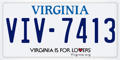 VA license plate VIV7413